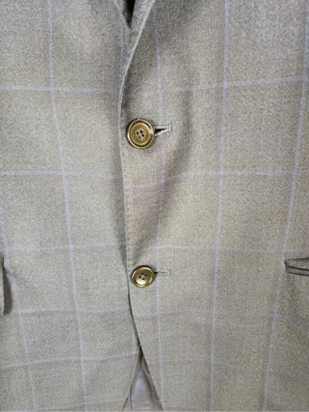 Canali Navy Windowpane Checks 100% Wool Blazer Sport Coat